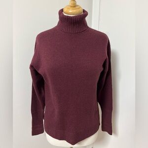 J.Crew Burgundy Wool Turtleneck Sweater
